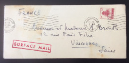 Asie 235 Liban Lettre « SURFACE MAIL » Cèdre 5 P Beyrouth 8/12/1961 Vers France - Liban
