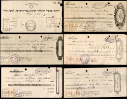 Lot 6 Old Checks & Receipt 1925-26 Jewish Judaica Hebrew Bank Hapoalim Palestine - Cheques & Traveler's Cheques