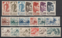 OCEANIE - 1948 - SERIE COMPLETE YVERT N°182/200 * MLH - COTE = 65 EUR - Neufs