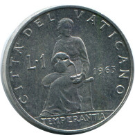 1 LIRE 1963 VATICANO VATICAN Moneda Paul VI (1963-1978) #AH380.13.E.A - Vaticano