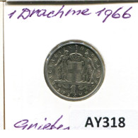 1 DRACHMA 1966 GRECIA GREECE Moneda #AY318.E.A - Grecia
