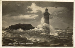 CPA Le Phare Un Jour De Tempete - Lighthouses