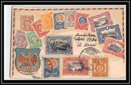 49149 N°180/189 1905 Janacaltan Armoiries RRR Mexique Mexico Carte Maximum Embossée Card Gaufrée Aigle Eagle - Mexique
