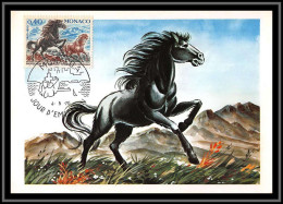 49015 N°810 Poneys Du Pays Basque Cheval Horse 1970 Monaco Carte Maximum (card) édition CEF - Maximumkarten (MC)