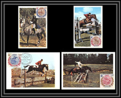 49031 N°890/893 équitation Horse Cheval Jeux Olympiques Olympic Games Munich 1972 Monaco Carte Maximum édition CEF - Maximumkarten (MC)
