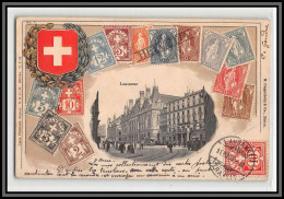 56873 N°67 Croix Cross Suisse Lausanne Helvetia Swiss Carte Maximum (card) Gaufrée Embossée 1905 Timbres - Maximum Cards
