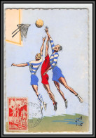 57160 N°322 Jeux Olympiques Olympic Games Londres Basketball Baskeball Fdc 12/7/1948 Monaco Carte Maximum Lemaire Yvon - Cartes-Maximum (CM)