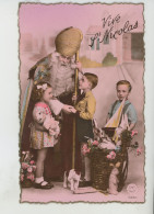 ENFANTS - LITTLE GIRL - MAEDCHEN - Jolie Carte Fantaisie Enfants Jouets Poupée "VIVE SAINT NICOLAS " - Santa Claus