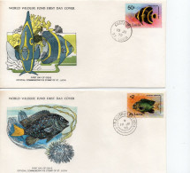 Sainte Lucie Espèces Menacées- Endangered Animals Poissons , Fishes  1978 3FDC - St.Lucie (1979-...)