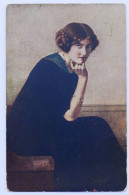 Carte Postale Ancienne - Contemplation, Jeune Femme Pensive - Filosofia & Pensatori