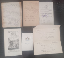 Jewish Judaica Lot 6 Items - Synagogue, Shana Tova, Rabbi, 1945-1963 Israel - Collections