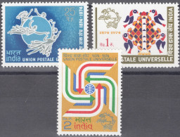 India 634-636 MNH 1974 Universal Postal Union UPU Birds ZAYIX STAMPS 051222S163M - Autres & Non Classés