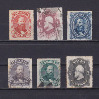 BRAZIL 1876-1877, Sc# 61-66, CV $181, Part Set, NG/Used - Neufs