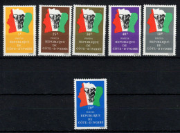 Cote D'Ivoire - YV 641 à 645 + 666 N** MNH Luxe Complète , Carte & éléphant - Côte D'Ivoire (1960-...)