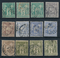 FA-322:  FRANCE:  Lot "SAGE"   N/B Obl N°61-64(obl Rouge)-65-66-67-68(3)-69-72(3) - 1876-1878 Sage (Typ I)