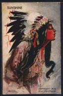 AK Junger Indianer Sunshine Mit Federschmuck - Native Americans