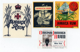 4 étiquettes Anciennes Rhum De La Jamaïque Neuves - Alcohols & Spirits