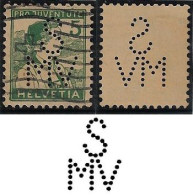 Switzerland 1915/1925 Stamp Perfin S/MV Schweizer Mobiliar Versicherungsgesellschaft Bern Schweiz Lochung Suisse Perfore - Perfins
