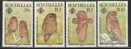 SEYCHELLES - N°573/6 ** (1985) Oiseaux : Hiboux / Birds - Seychelles (1976-...)