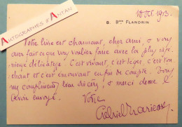 ● L.A.S 1911 Gabriel TRARIEUX Poète écrivain (Bordeaux - Monte Carlo) - 8 Boulevard Flandrin - Carte Lettre Autographe - Scrittori