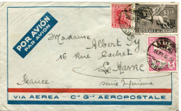 URUGUAY LETTRE PAR AVION DEPART MONTEVIDEO 13 ? 1934 POUR LA FRANCE - Uruguay