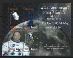 ● MALDIVES 2009 ️֍ 40° First Man On The Moon ֍ Polar Year ● SPACE ● Astronomy ● BF N. ? ** ️● Cat. ? € ● XX ● - Maldives (1965-...)