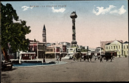 CPA Damaskus Syrien, La Grande Place, Großer Platz Mit Minarett - Syria