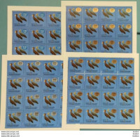 SOUTH SUDAN Surcharged Overprints FULL SHEETS On 1 SSP Birds Of The 2nd Set SOUDAN Du Sud Südsudan - Sudan Del Sud