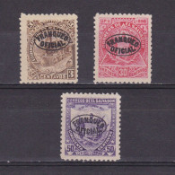 EL SALVADOR 1897, Sc# O93, O100, O101, No Wmk, No Gum - Salvador