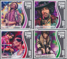 Sierra Leone 8795-8798 (kompl. Ausg.) Postfrisch 2017 Jimi Hendrix - Sierra Leone (1961-...)