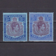BERMUDA 1938, Sg# 116, CV £121, Chalk-surfaced & Ordinary Paper, Shades, MH - Bermuda