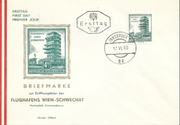 VIENNA SCHWECHAT AIRPORT, 1960, COVER FDC, INNSBRUCK, AUSTRIA - Monumenten