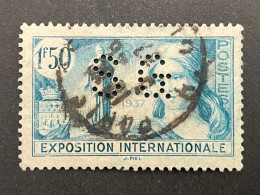 FRANCE S N° 341 SG 101 1937 Perforé Perforés Perfins Perfin Superbe !! - Autres & Non Classés