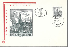 VIENNER CITY HALL, 1962, COVER FDC, VIENNA, AUSTRIA - Monumenten