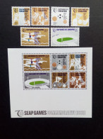 SINGAPUR MI-NR. 186-191 + BLOCK 5 POSTFRISCH(MINT) SEAP-GAMES 1973 JUDO BOXEN RADFAHREN - Singapour (1959-...)