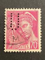 FRANCE U N° 416 Mercure U 1 Indice 4 Perforé Perforés Perfins Perfin Superbe !! - Autres & Non Classés