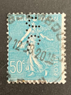 FRANCE W N° 362 Semeuse W.C. 15  Indice 5 Perforé Perforés Perfins Perfin !! Tres Bien - Autres & Non Classés