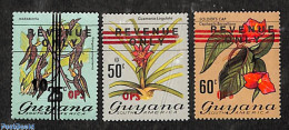 Guyana 1981 On Service 3v, Mint NH, Nature - Flowers & Plants - Guyane (1966-...)