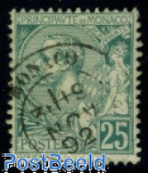 Monaco 1891 25c Green, Used, Used - Gebraucht