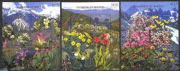 Bhutan 2000 Flora 18v In 3 M/ss, Mint NH, Nature - Flowers & Plants - Bhoutan