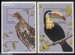 Guyana 1997 Birds 2 S/s, Mint NH, Nature - Birds - Toucans - Guyane (1966-...)