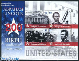 Antigua & Barbuda 2008 Abraham Lincoln 4v M/s, Mint NH, History - American Presidents - Politicians - Antigua Et Barbuda (1981-...)