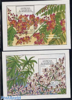 Antigua & Barbuda 1988 Flowers 2 S/s, Mint NH, Nature - Flowers & Plants - Antigua Et Barbuda (1981-...)