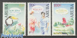 Aruba 1991 Welcome Stamps 3v, Mint NH, Nature - Various - Birds - Mills (Wind & Water) - Moulins