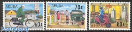 Aruba 1997 UPAEP 3v, Mint NH, Sport - Transport - Cycling - Post - U.P.A.E. - Automobiles - Motorcycles - Cycling