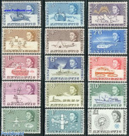 British Antarctica 1963 Definitives 15v, Mint NH, Nature - Science - Transport - Dogs - The Arctic & Antarctica - Heli.. - Helicopters
