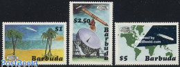 Barbuda 1986 Halleys Comet 3v, Mint NH, Science - Various - Astronomy - Maps - Halley's Comet - Astrologie