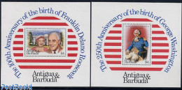 Barbuda 1982 Washington/Roosevelt 2 S/s, Mint NH, History - American Presidents - Barbuda (...-1981)