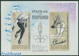 Burundi 1964 Olympic Winter Games S/s Imperforated, Mint NH, Sport - Olympic Winter Games - Skating - Skiing - Skisport