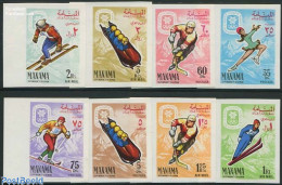 Manama 1967 Olympic Winter Games 8v Imperforated, Mint NH, Sport - (Bob) Sleigh Sports - Ice Hockey - Olympic Winter G.. - Winter (Other)